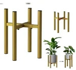 DanDiBo Verstellbarer Pflanzenst&auml;nder Gold Metall 30 cm Blumenst&auml;nder 96474
