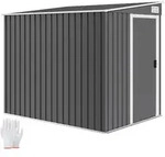 Outsunny-Gartenhaus-154L x 206,5B x 181H cm-Dunkelgrau
