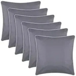 Bestlivings Outdoor Kissen mit wei&szlig;er Paspel - Dunkelgrau - 6 St&uuml;ck ( 6er...