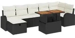 vidaXL Garten-Sofa-Set 8 pcs Schwarz Poly-Rattan