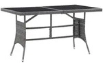 vidaXL Gartentisch Grau 140 x 80 x 74 cm Poly Rattan