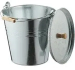 Relaxdays Ascheeimer mit Deckel, 12,5 Liter, Henkel mit Holzgriff, f&uuml;r Kohle &