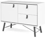 Ebuy24 Rye Sideboard 1 T&uuml;r, 2 Schubladen mattweiss.