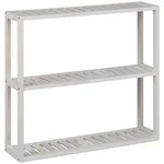 Relaxdays Wandregal Walnuss, 3 Ablagen, HBT: 54 x 60 x 15 cm, schmales Holzregal Bad,