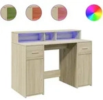 vidaXL LED-Schreibtisch Sonoma-Eiche 120x55x91 cm Holzwerkstoff