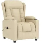 vidaXL Relaxsessel Elektrisch Creme Stoff