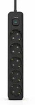 Steckdosenleiste 5fach, LED Anzeige Ein/Aus Schalter Schwraz 3,0m