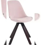 CLP Esszimmerstuhl Troyes Samt Square walnuss/pink