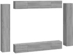 vidaXL 8-tlg. TV-Schrank-Set Grau Sonoma Holzwerkstoff