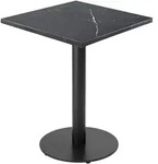 Oviala Business Tisch 60 cm schwarzes Bein und schwarze Marmorbeschichtung