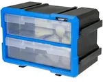 HMF Sortierbox f&uuml;r Kleinteile mit 2 Schubladen, erweiterbarer Sortimentskasten f&uuml;r