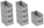 PROREGAL 10x Graue Sichtlagerbox 3.0 | HxBxT 12,5x14,5x23,5cm | 2,8 Liter 