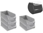 PROREGAL 5x Graue Sichtlagerbox 5.0 mit Abdeckung | HxBxT 20x30x50cm | 21,8...