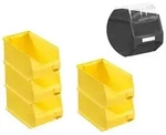 PROREGAL 5x Gelbe Sichtlagerbox 3.0 mit Abdeckung | HxBxT 12,5x14,5x23,5cm | 2,8