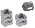 PROREGAL 5x Graue Sichtlagerbox 1.0 mit Abdeckung | HxBxT 6x10x10cm | 0,4 Liter 