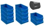 PROREGAL 10x Blaue Sichtlagerbox 5.0 mit Abdeckung | HxBxT 20x30x50cm | 21,8...
