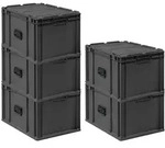 PROREGAL SuperSparSet 5x Eurobox NextGen Portable, HxBxT 33,5x40x60cm, 65 Liter,