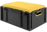 PROREGAL Eurobox NextGen Seat Box Gelb, HxBxT 26,5x40x60cm, 44 Liter, Griffe...