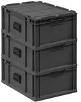 PROREGAL SuperSparSet 3x Eurobox NextGen Portable, HxBxT 23,5x40x60cm, 44 Liter,