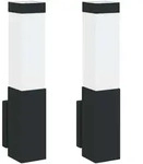 vidaXL Au&szlig;enwandlampen 2 pcs Schwarz 10.5 x 6 x 35 cm Edelstahl