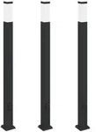 vidaXL Pollerleuchten mit Steckdose 3 Stk. 110 cm Schwarz IP44