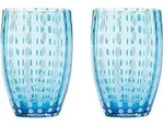 Zafferano Perle Aquamaringlas - Farbiges mundgeblasenes Glas, 32 cl,...