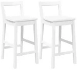 vidaXL Barhocker 2 Stk. Wei&szlig; Massivholz Gummibaum