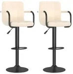 vidaXL Barhocker 2 Stk. Creme Stoff