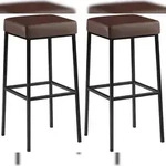 CLP 2er Set Barhocker Montreal Kunstlederbezug braun/schwarz