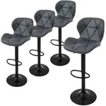 ML-Design Barhocker 4er Set, Bezug aus Kunstleder, Anthrazit, Gepolsterter...