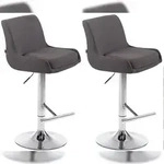 CLP 2er Set Barhocker Club Stoff dunkelgrau/chrom