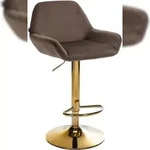 CLP Barhocker Braga Gold Samt braun
