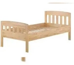 Erst-Holz Stabiles Buchen-Einzelbett Seniorenbett in zeitlosem Stil 100x200 mit