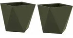 vidaXL Pflanzk&uuml;bel 2 pcs Olive Gr&uuml;n 30 x 30 x 30 cm Stahl