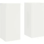 vidaXL Pflanzenst&auml;nder 2 pcs Wei&szlig; 24 x 24 x 55 cm Stahl