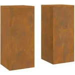 vidaXL Pflanzenst&auml;nder 2 pcs Rostig 24 x 24 x 55 cm