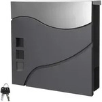 ECD Germany Briefkasten Anthrazit/Silber 37 x 10,5 x 36,5 cm Edelstahl, mit