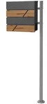 ML-Design ECD Germany Standbriefkasten Edelstahl, mit Pfosten & Zeitungsfach,