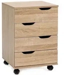 FineBuy Rollcontainer SV51850 Schreibtischcontainer 40 x 60 x 40 cm Holz B&uuml;ro