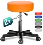 CASARIA&reg; Rollhocker 2er Set Kunstleder Orange