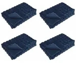 vidaXL Kunstfell Kaninchenfell Decke Olite 4 pcs Marineblau Polyester