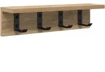 vidaXL Wandmontierter Kleiderst&auml;nder mit Regal Wandmontiert Eiche handwerklich
