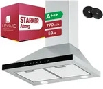 Levivo A+++ Dunstabzugshaube 60cm Umluft & Abluft mit 770 m3/h Luftleistung,