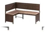 Merxx Eckbank 148 x 100 x 91 cm, inkl. Sitzkissen braun Stahlgestell mit