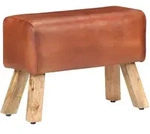vidaXL Bank 58 cm Braun Echtleder