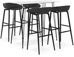 vidaXL 5-tlg. Bar-Set Wei&szlig; und Schwarz