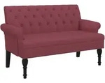 vidaXL Sitzbank mit R&uuml;ckenlehne Weinrot 120x62x75,5 cm Stoff