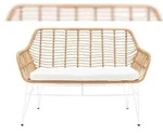 SalesFever Sitzbank | Rattanoptik mit Sitzkissen | Metall | B 120 x T 69 x H...