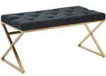 Sitzbank FineBuy Polsterbank Schwarz 90 cm Bettbank Chesterfield Flurbank Samt