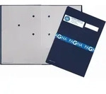 Pagna Unterschriftsmappe 5 F&auml;cher Leinen blau